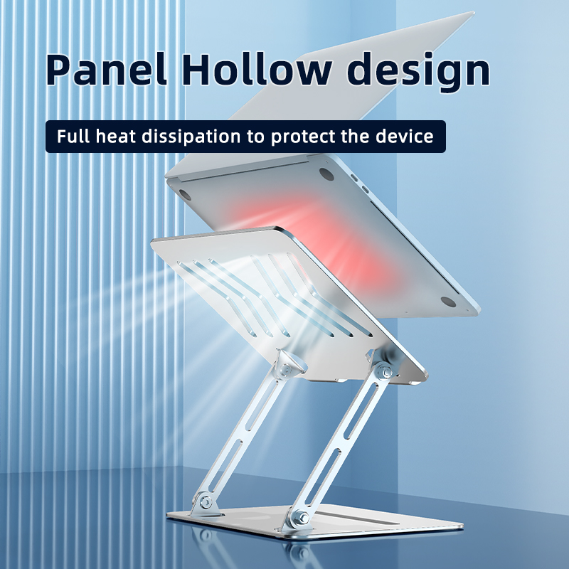 Ergonomic portable metal notebook desktop holder bracket base foldable carbon steel laptop stand adjustable