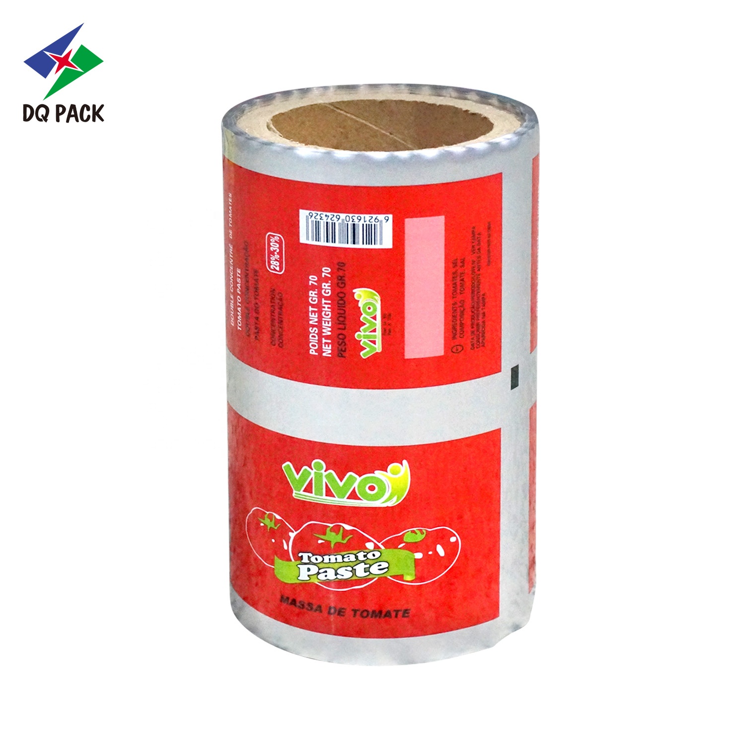 DQ PACK Hot Sale Plastic Tomato Sauce Food Packaging Ketchup Roll Film For Paste