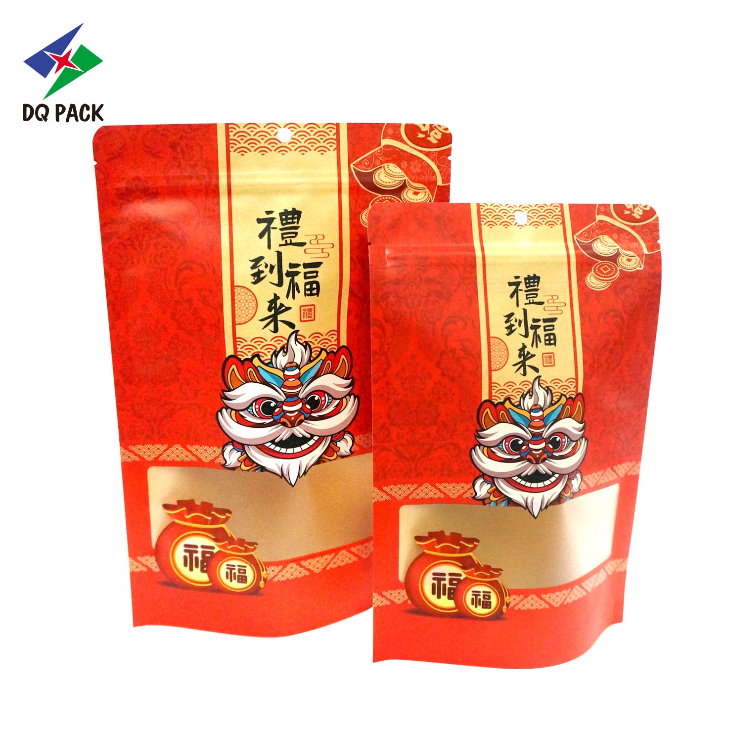 DQ PACK Guangdong Customized Kraft Paper Bag Stand Up Pouch With Zipper For Tea Food Packaging