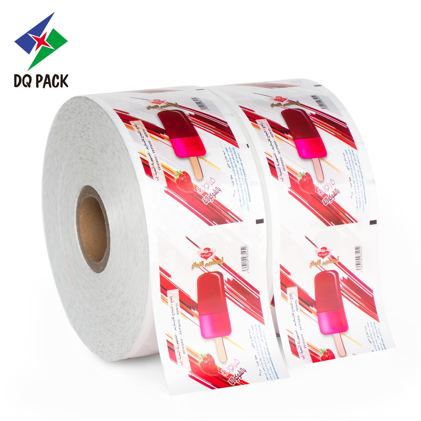 DQ PACK Customized Printed BOPP/CPP Laminating Aluminized Film Roll Ice Cream Popsicle Packaging Plastic Film