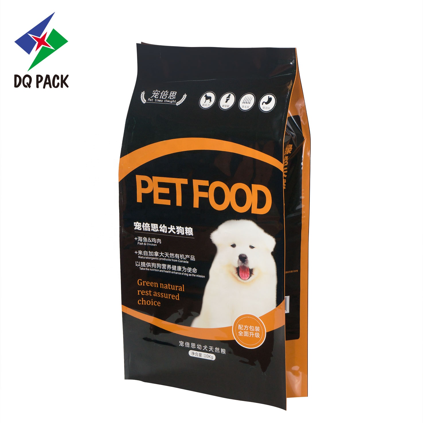 Guangdong recycle stand up pouch for pet side gusset bag