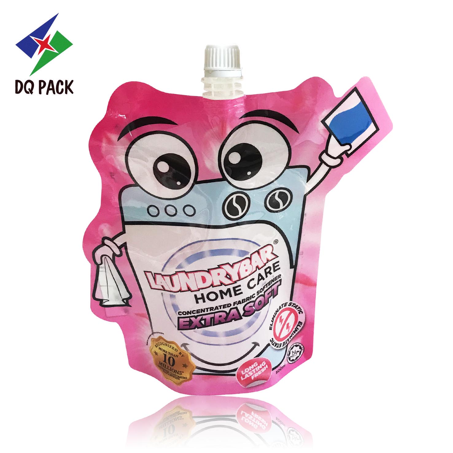 DQ PACK Laminated Plastic Liquid/beverage Packaging bag stand up pouch with corner spout