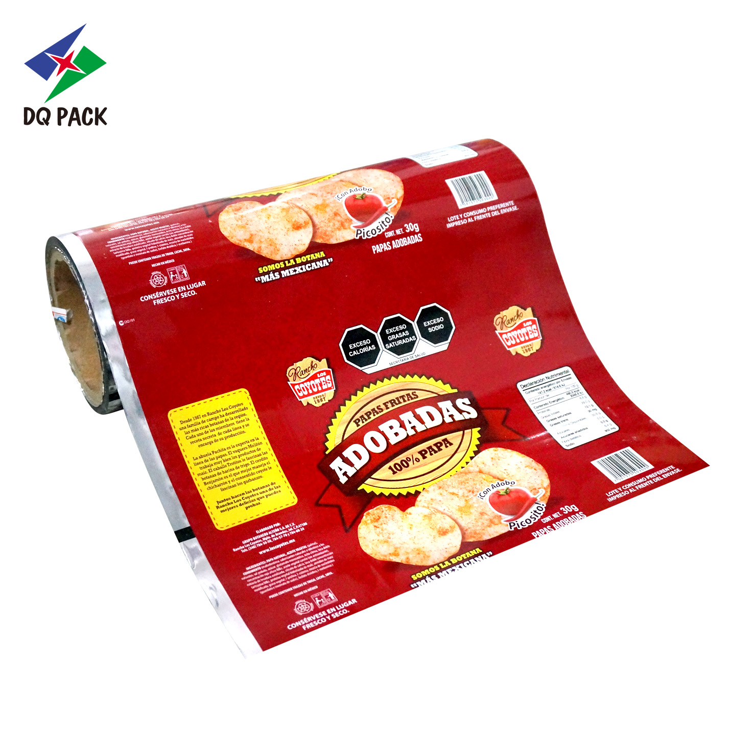 DQ PACK Custom Matte Print  High Barrier Protective PET/ALOX PET/PE Packaging Film Snack Food Roll Film