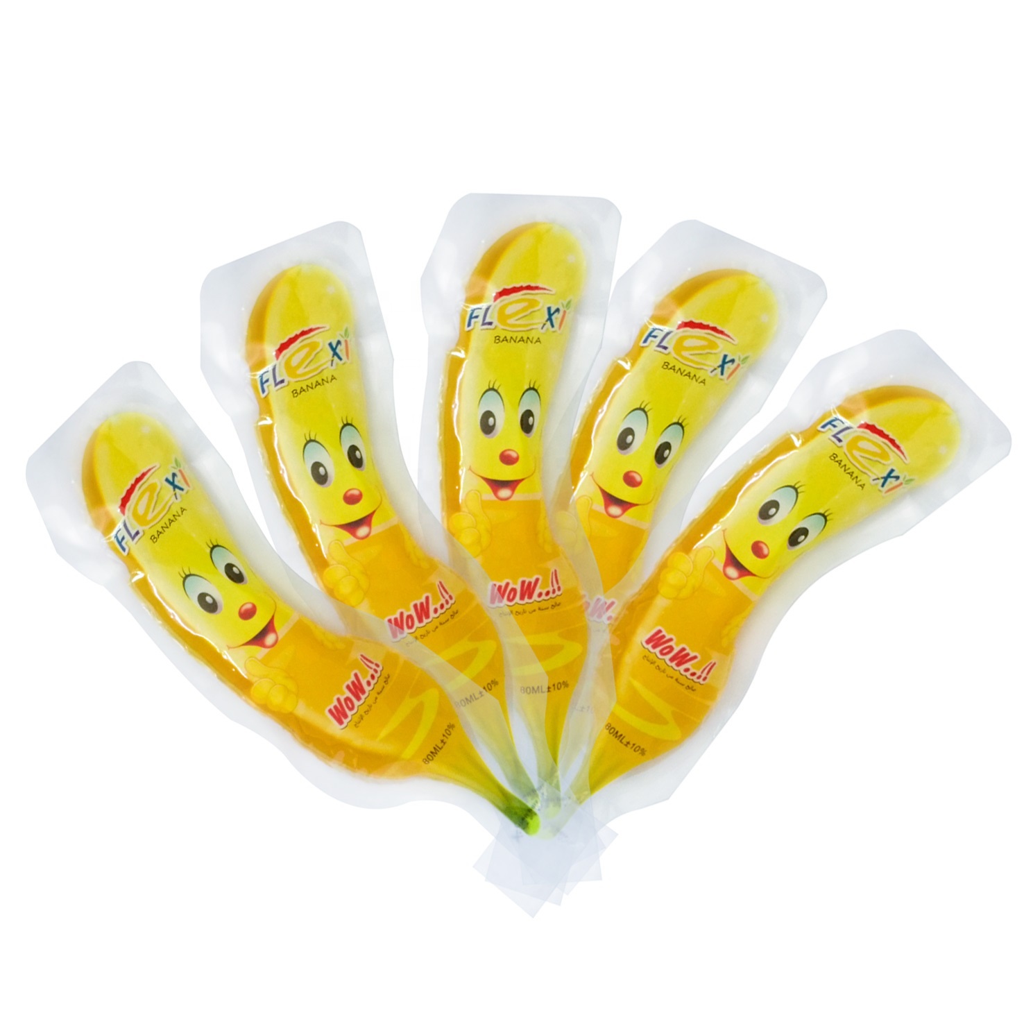 China Suppliers DQ PACK Banana Fruit Shape Juice Bag With Injection