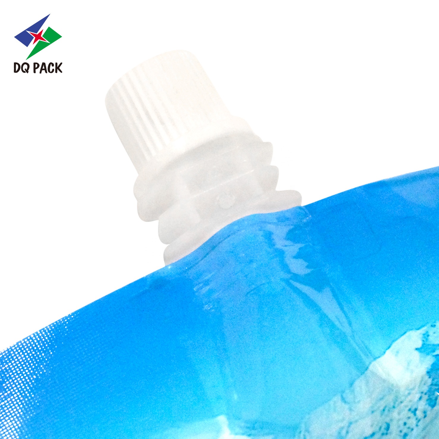 DQ PACK Transparent Bottle Shaped Plastic Beverage Drink Reusable Spout Pouches For Beverage water Liquid