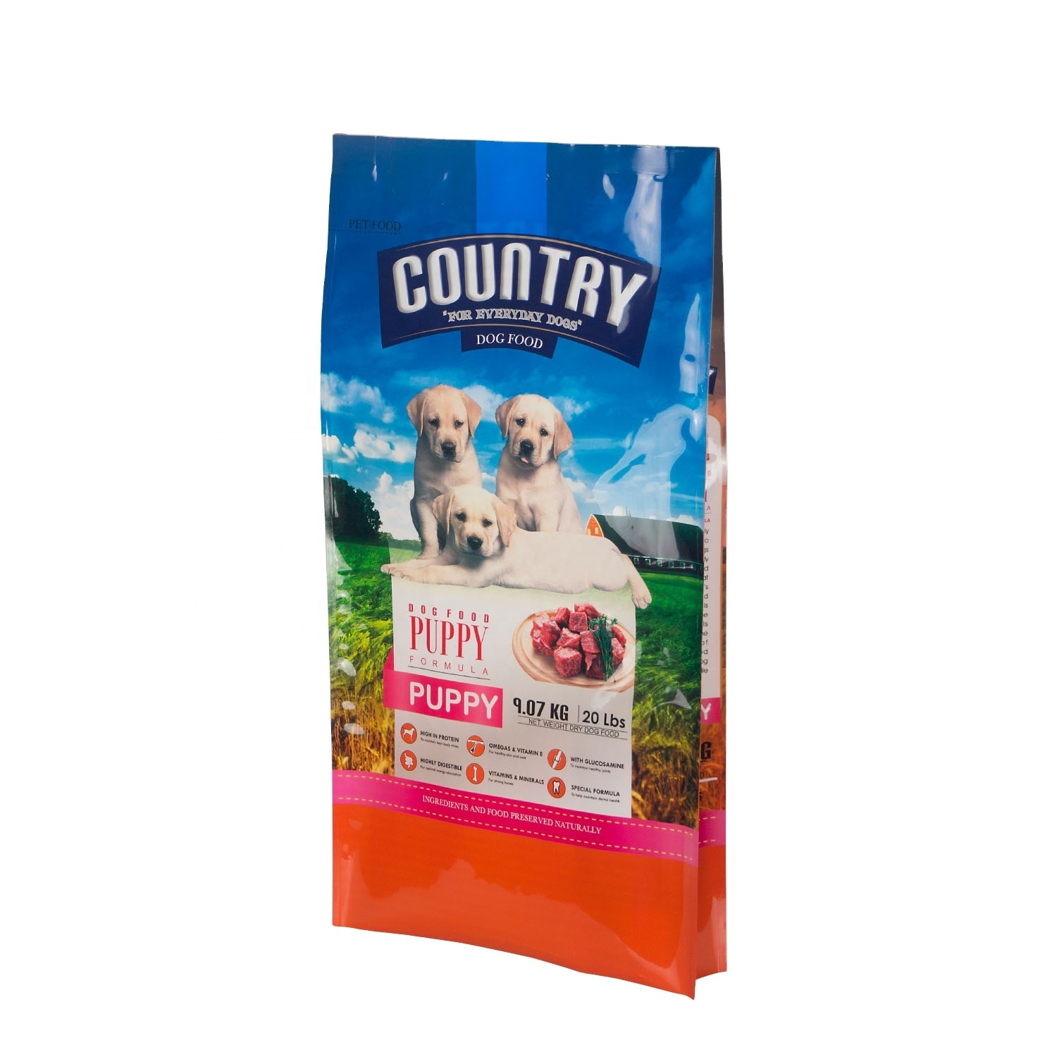 China suppliers DQ PACK food flexible packaging side gusset pet dog cat food treatment bag pouch