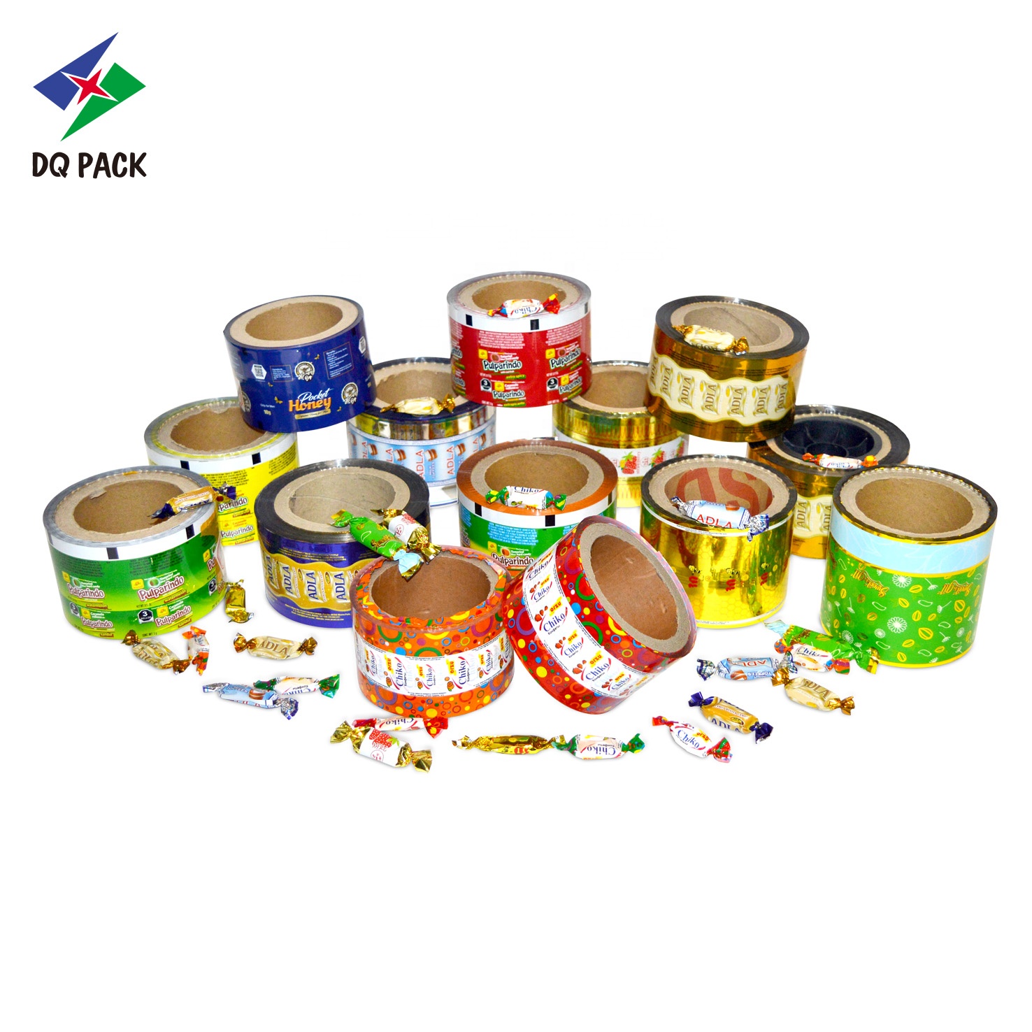 DQ PACK Customized Logo Supplier Laminated Packaging AL Roll Film Roll Stock Film