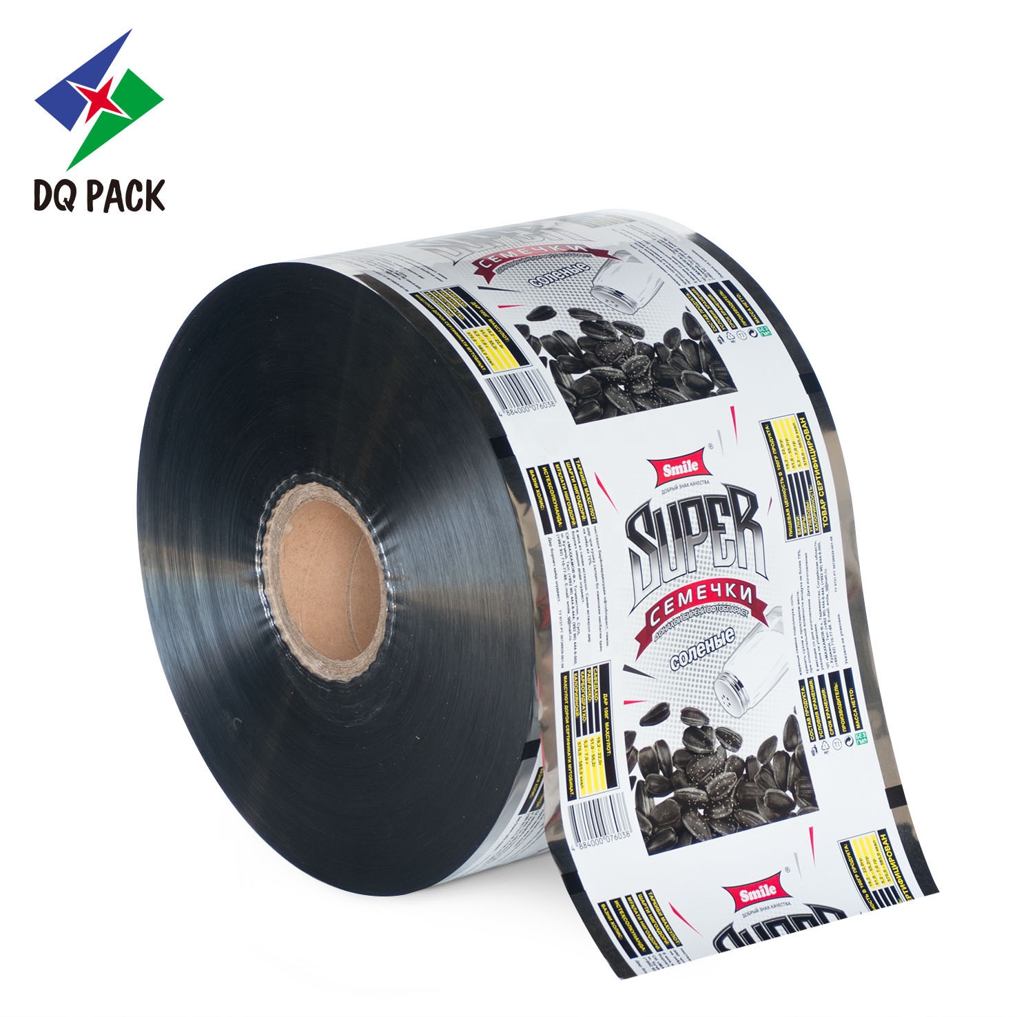 DQ PACK Hot Sale Custom Printed BOPP Roll Stock Film Metallized Film For seeds snack chips chocolate packaging