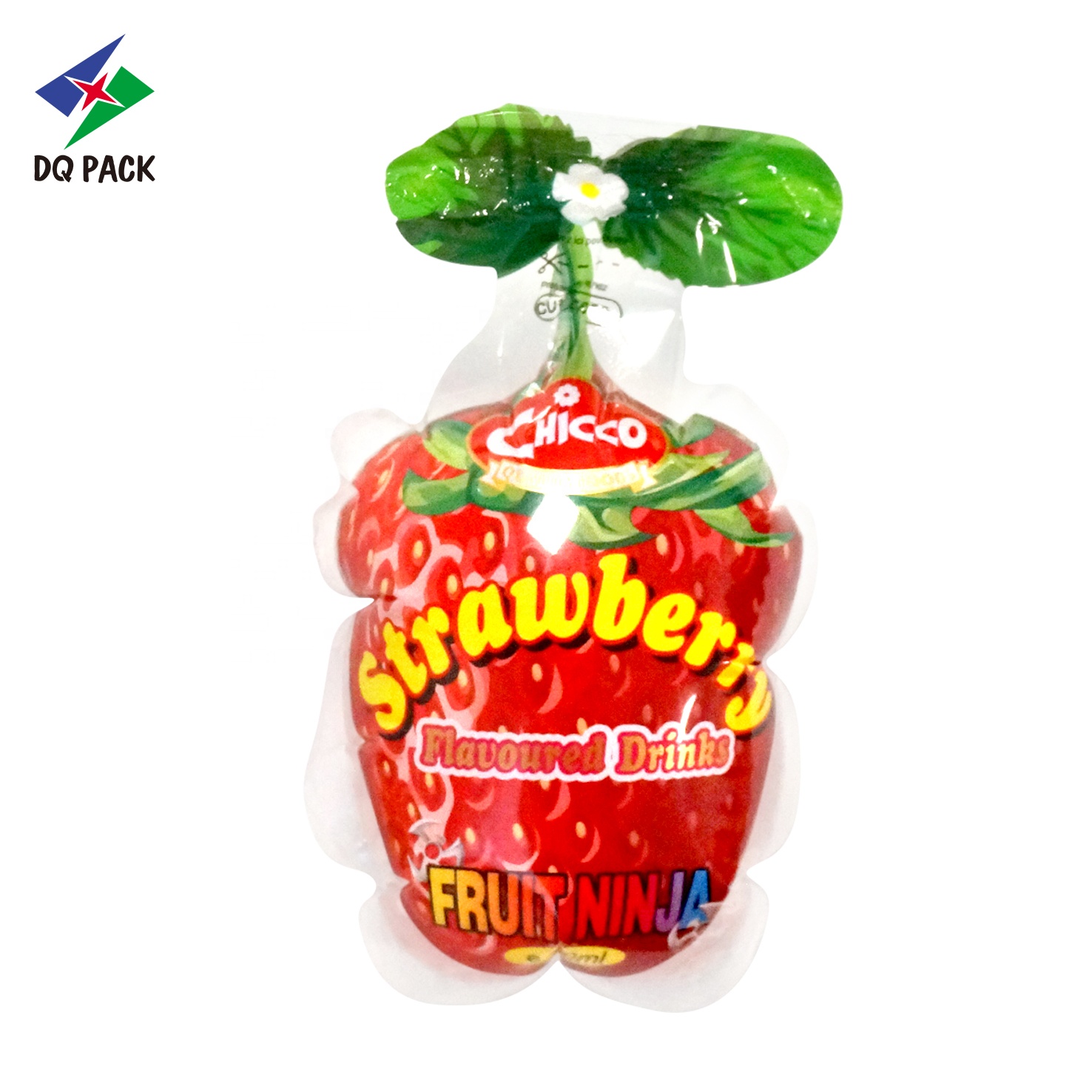 DQ PACK Low Cost Customized Shape Strawberry Fruit Juice Bag for Injection Pouch