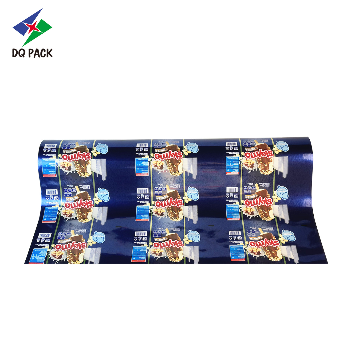 DQ PACK Custom Printed Food grade Plastic Roll Film Ice cream Popsicle Roll Wrapper Film