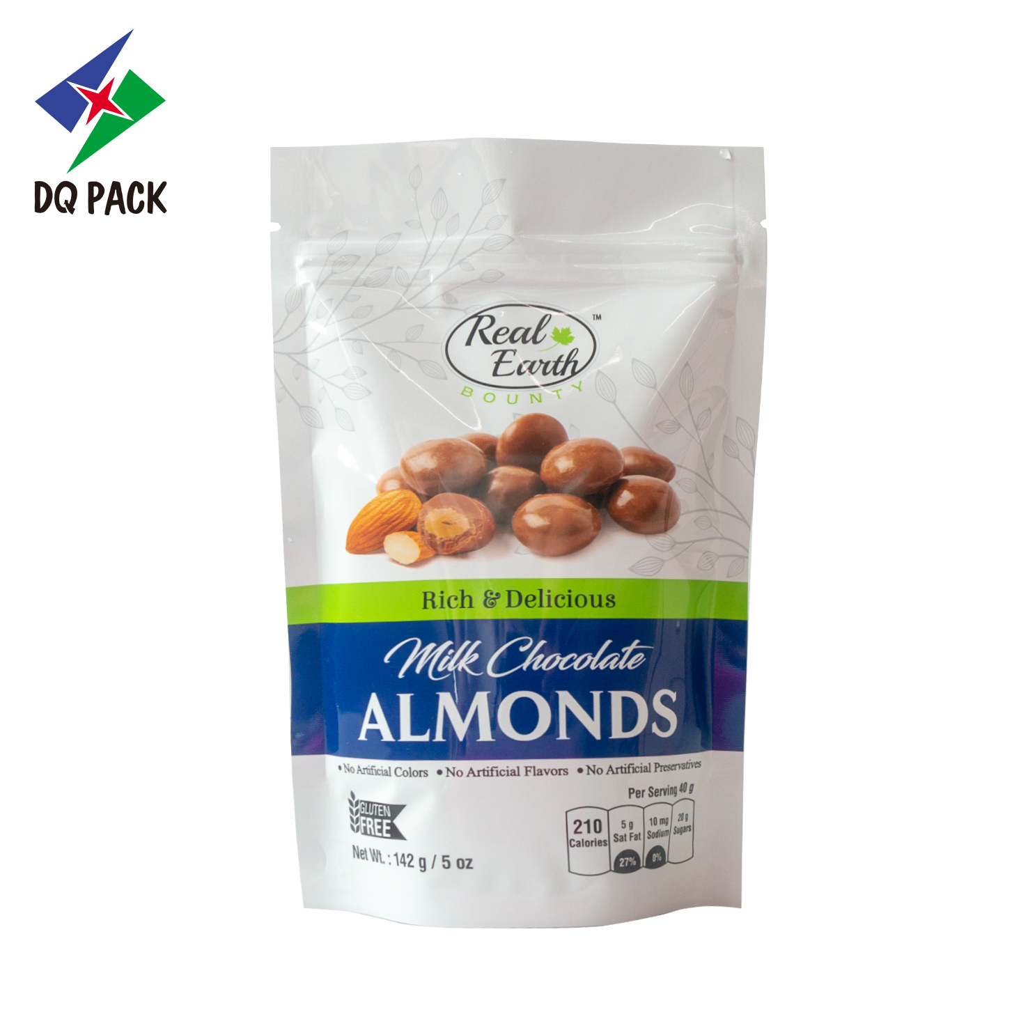 DQ PACK Custom Printed Resealable Zipper Food Packaging Bags Stand Up Pouch Plastic Ziplock Bag