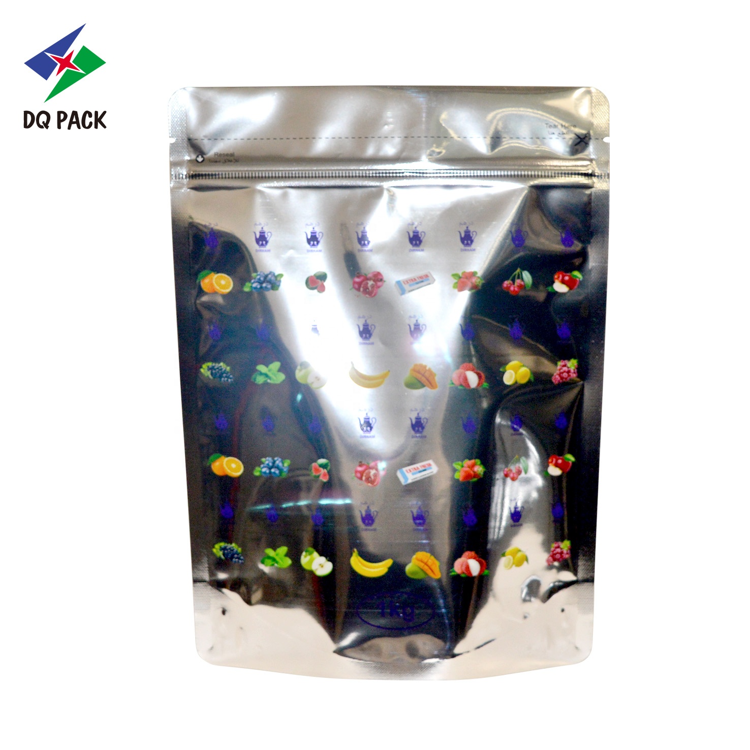DQ PACK Factory China Laminated Aluminum Foil Zip Lock Bag Stand Up Foil Pouch Candy Bag