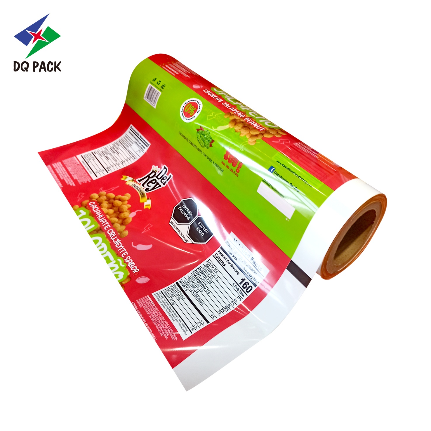 DQ PACK Direct Factory Sale Custom Plastic Food Snack Packaging Film Metailized Roll Stock Film