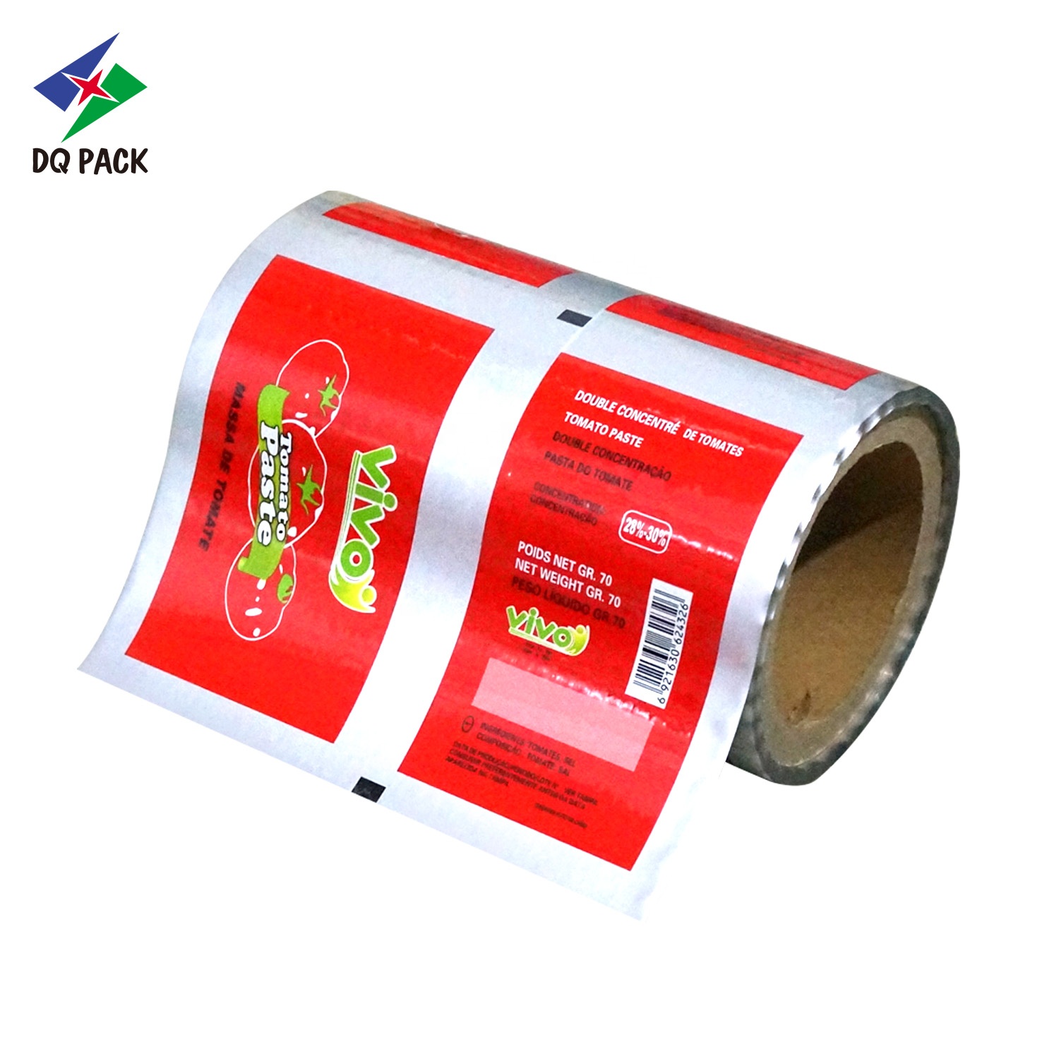 DQ PACK Factory Direct Price Food Grade Custom Color Printed Sachet Film Roll Foil Plastic Lamination Roll Stock