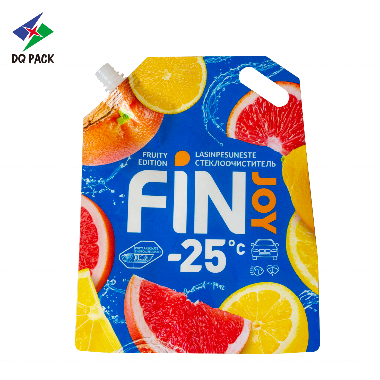 DQ PACK Colorful Liquid And Beverage Juice Stand Up Pouch With Corner Plastic Packaging Bag