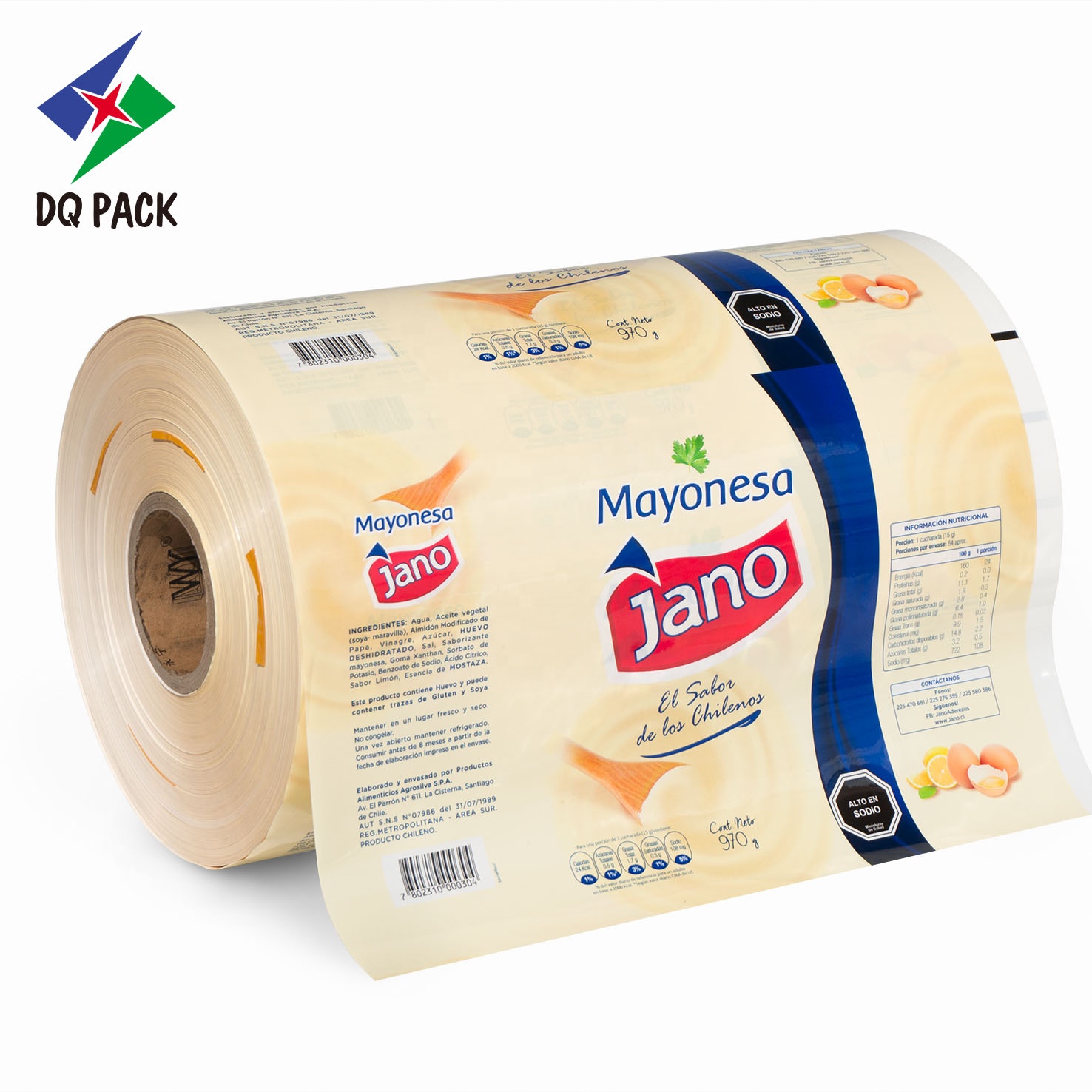 DQ PACK Customized Printed Potato Chips Ice Cream Roll Stock Film Heat Seal Plastic Snack Packaging Film