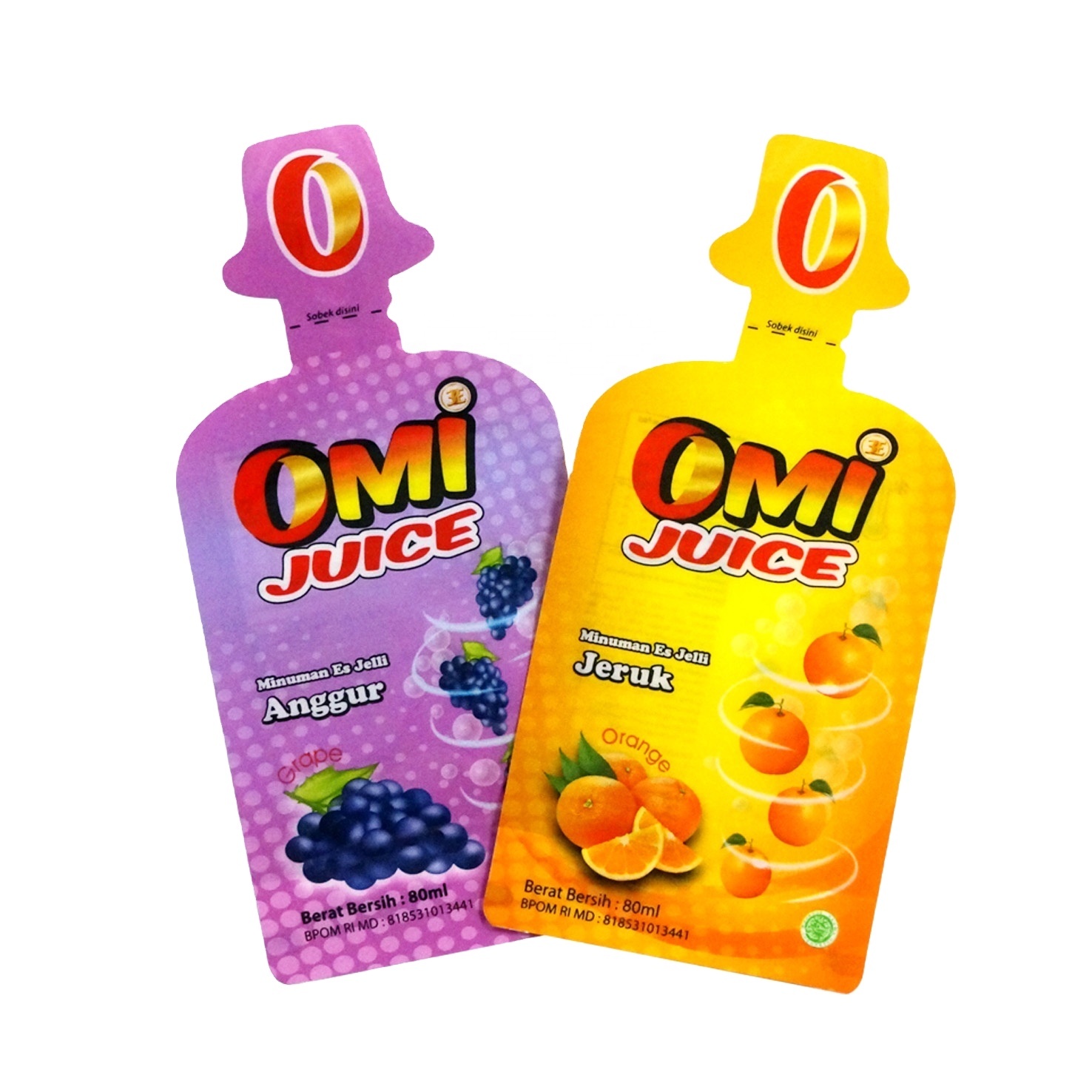 DQ PACK Special Shape Heat Seal Fruit Drink Stand Up Packaging Bags Plastic Injection Pouch For Liquid