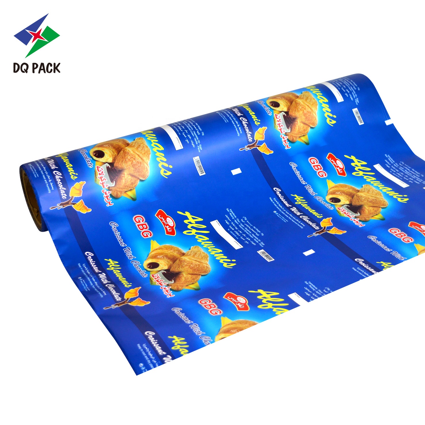 DQ PACK Wholesale Laminating material Bread Croissant Film Roll Snack Roll Stock Film