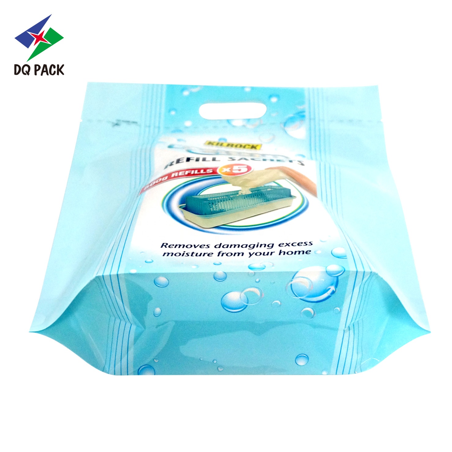 DQ PACK No-Leaking 500g Stand Up Zipper Pouch Liquid Plastic Packaging Bag With Patch Handle