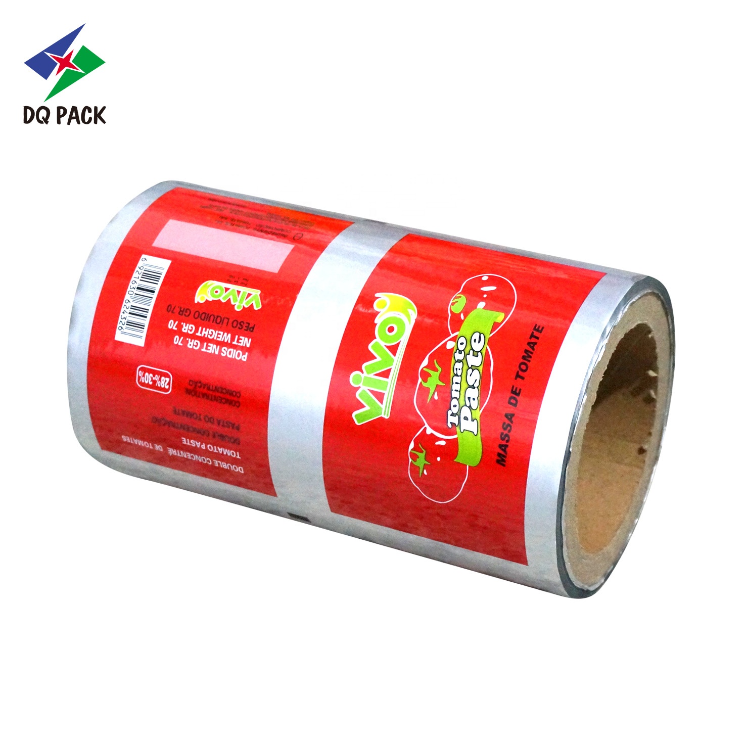 DQ PACK Hot Sale Plastic Tomato Sauce Food Packaging Ketchup Roll Film For Paste