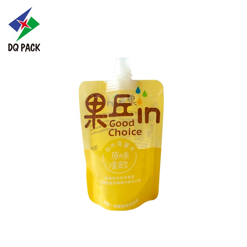 Yellow Color Drink Pouch With Spout Original Flavor Frozen Drink Packaging Pouch