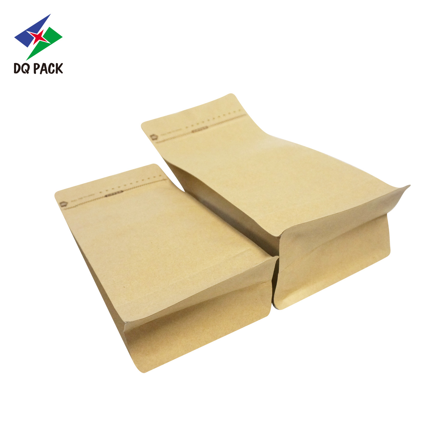 DQ PACK Custom Printed Wholesale Kraft Paper Bag Stand Up Pouch With Zipper