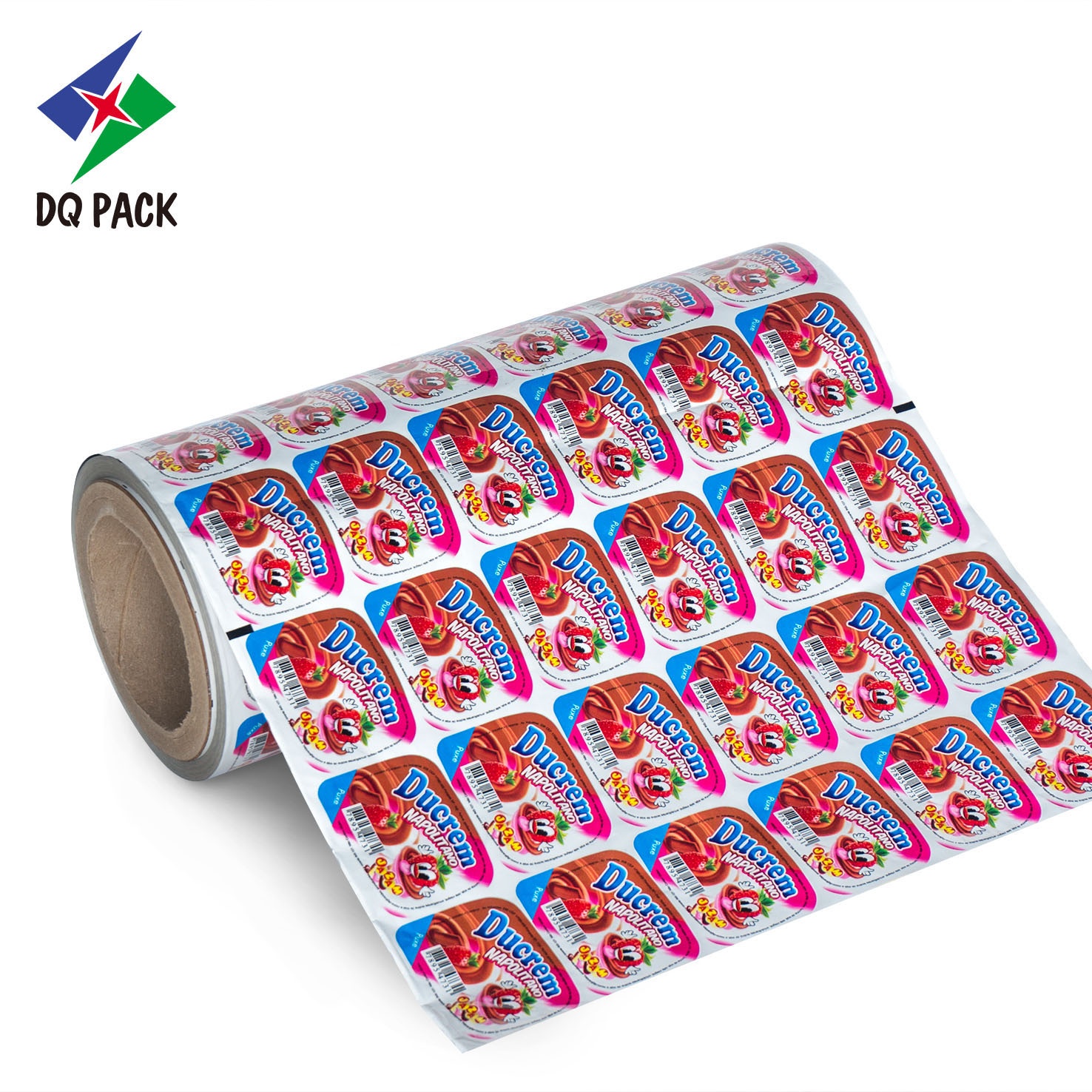 DQ PACK Custom Printed Food Grade Roll Film Cup Sealing Film for PP PS Cup Jelly Juice Butter packaging