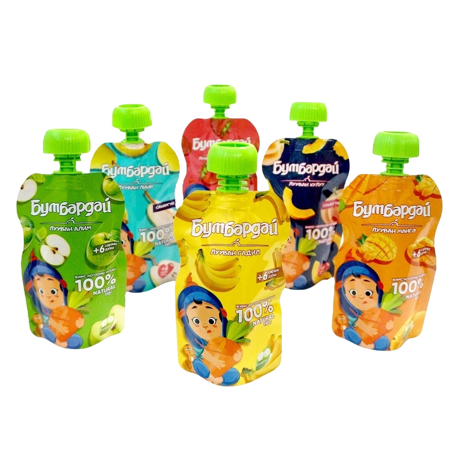 DQ PACK Custom Printing 100g Plastic Spout Pouch For Juices For Filling Bag
