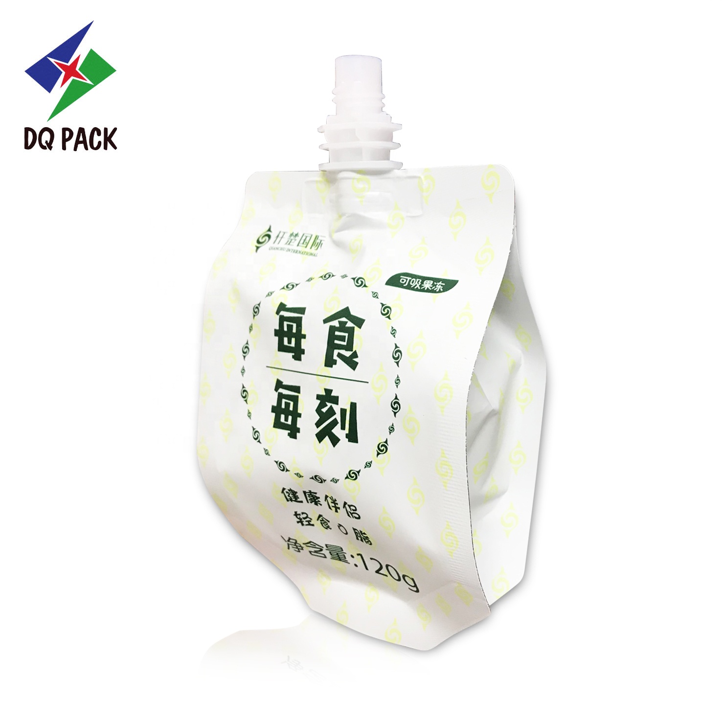 DQ PACK Custom Printed Beverage Plastic Packaging Nozzle Bag Side Gusset Spout Bag For Juice Yogurt