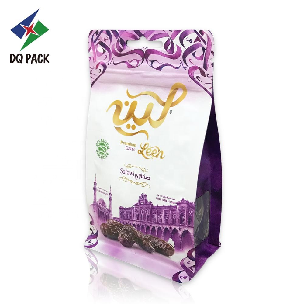 DQ PACK Dry Fruit Date food Plastic Packaging Bag With Flat Bottom With Zipper
