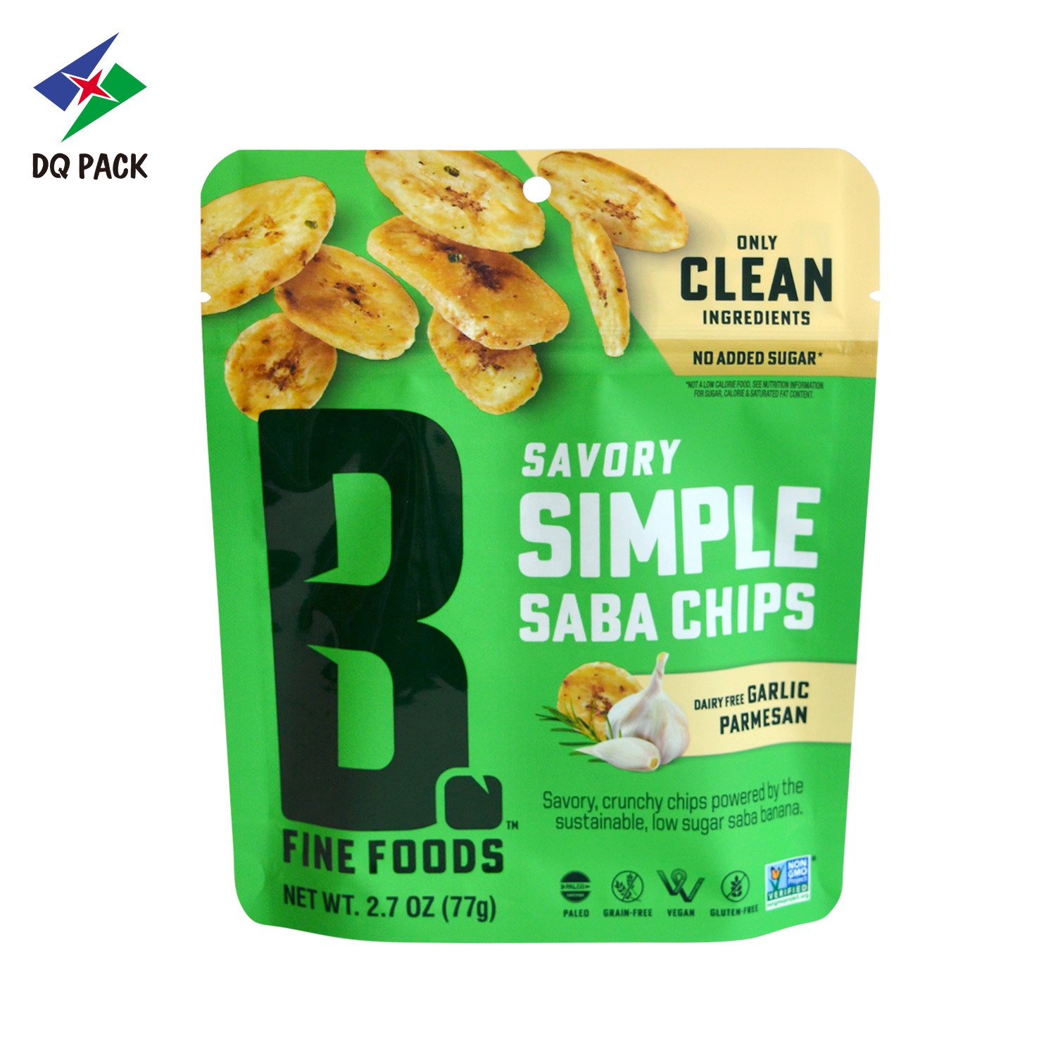 DQ PACK Hot Sale ALOX High Barrier Savory Chips Snack Bag  Shock Resistant Custom Food Packaging Plastic Bag