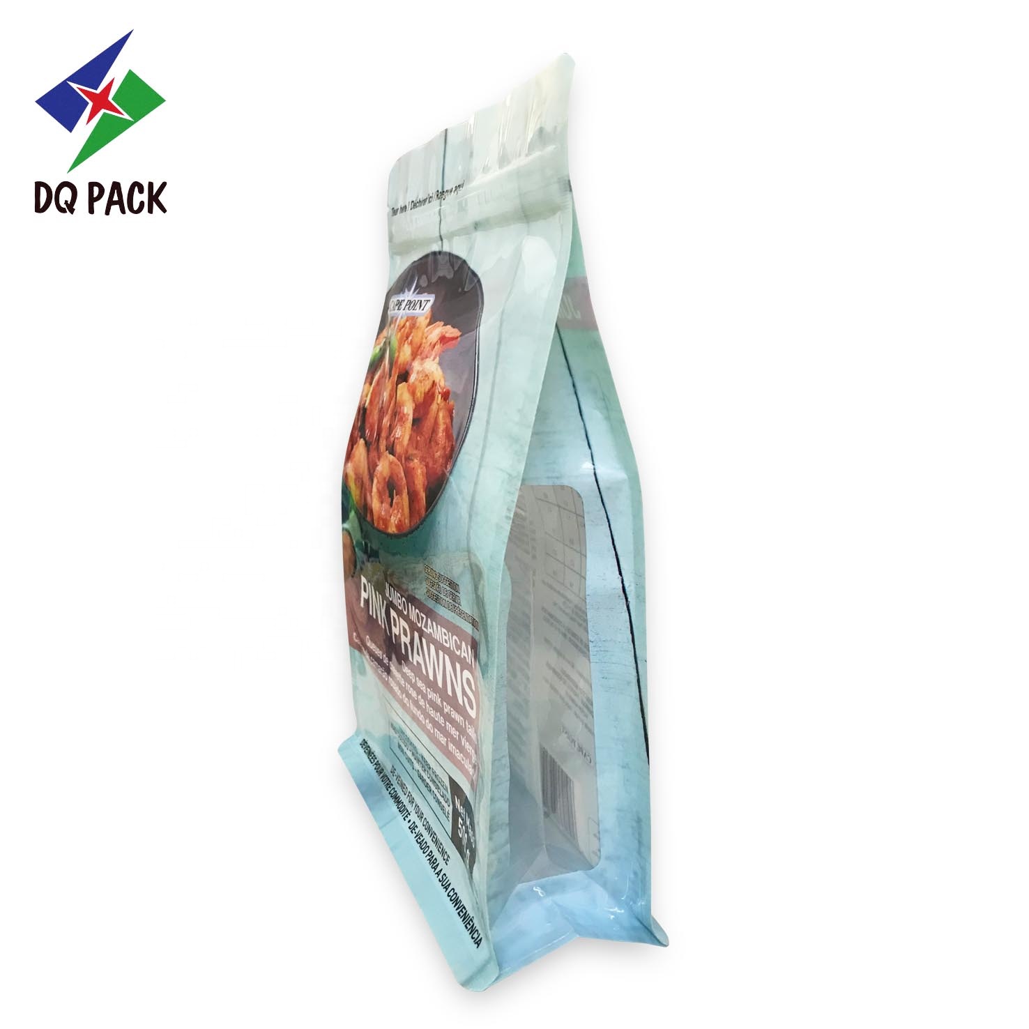 DQ PACK Free Sample 500g Food Grade Packaging Bag Qual Seal Bag Flat Bottom Stand up Zipper Pouch