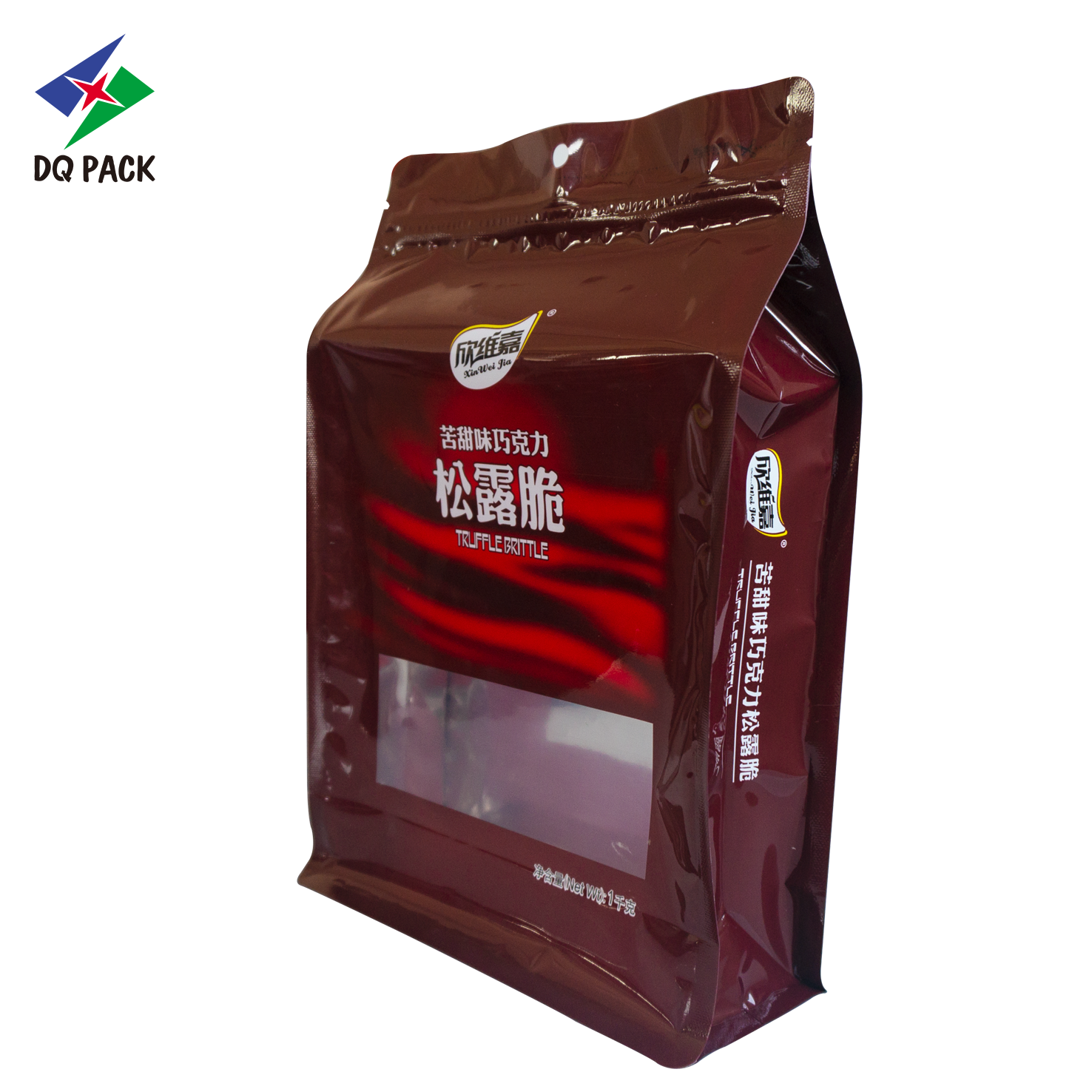 DQ PACK Custom Printed Qual Seal Bag Food High Quality Flat Bottom Pouch with Zipper For Snack