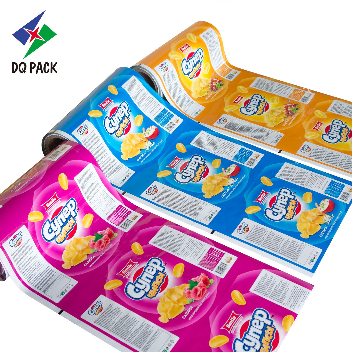 DQ PACK Plastic Heat Seal Food Snack Confectionery Metalized BOPP Laminating Roll Film Packaging  Films