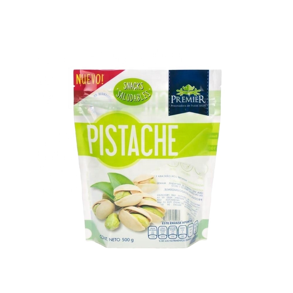 Pistachio nuts customized printing plastic packaging bag ziplock doypack food pouch