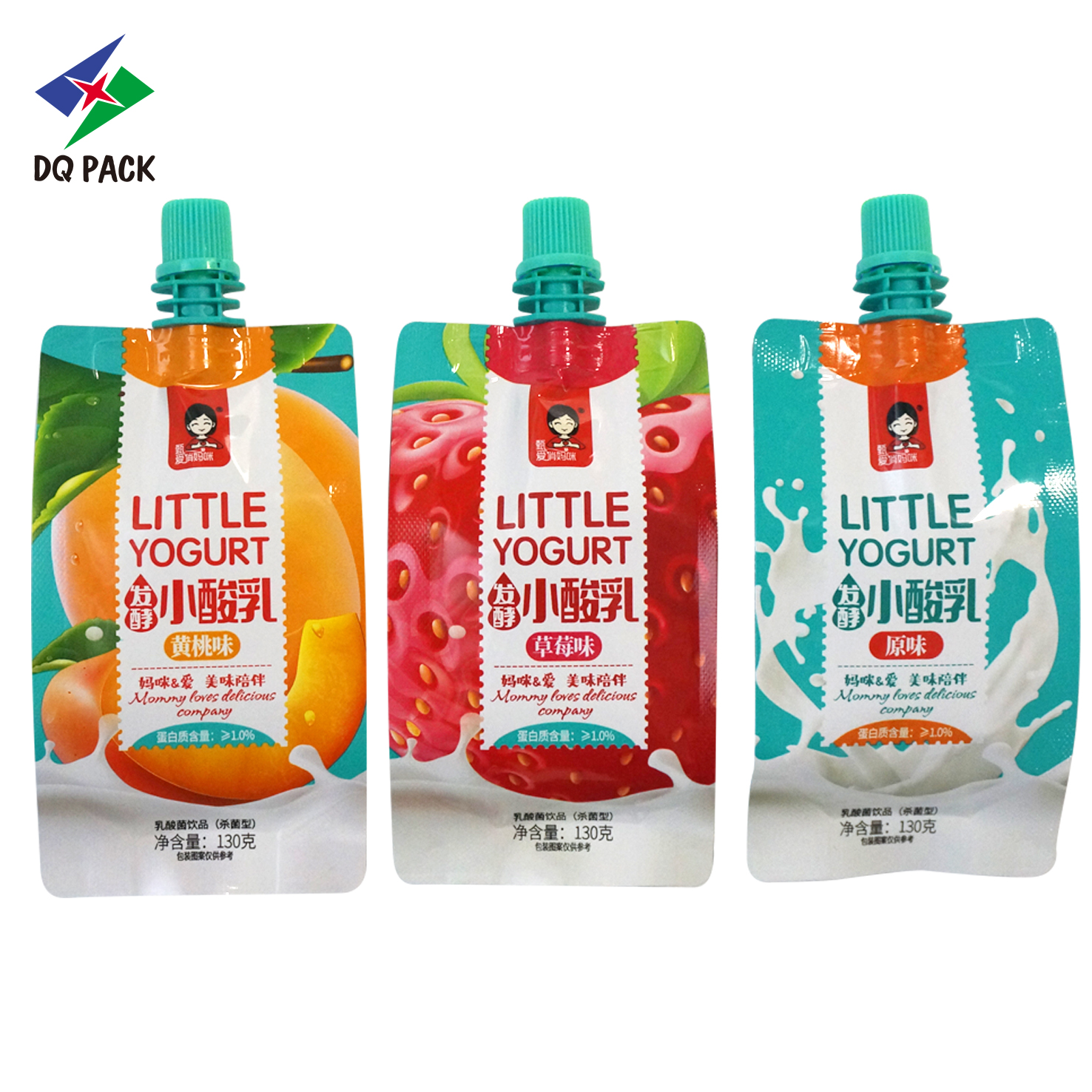 DQ PACK Hot Sale Plastic Side Gusset Bag 130g Custom Print Juice Yogurt Packaging Bag