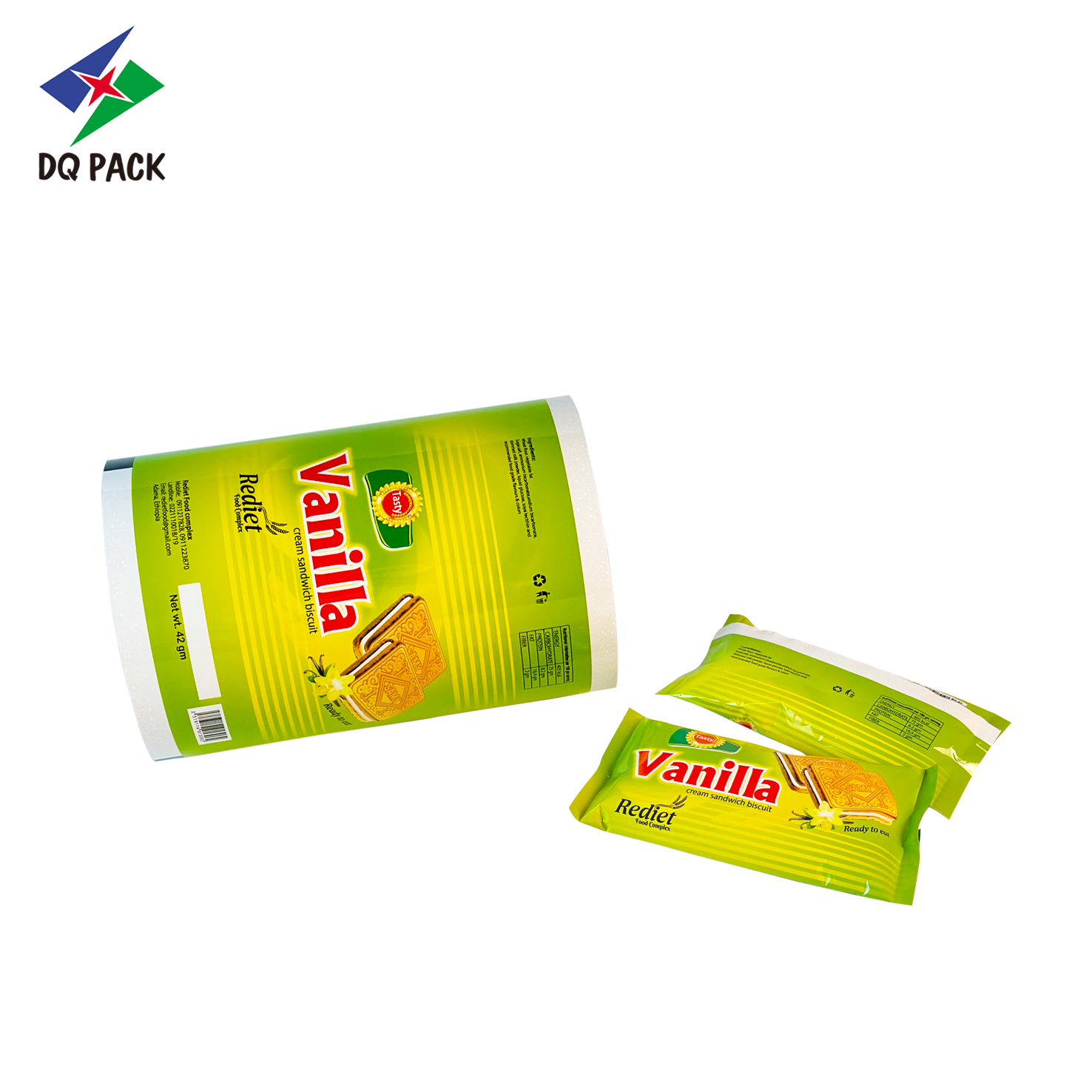 DQ PACK Custom Printed Food grade Plastic Roll Film Ice cream Popsicle Roll Wrapper Film