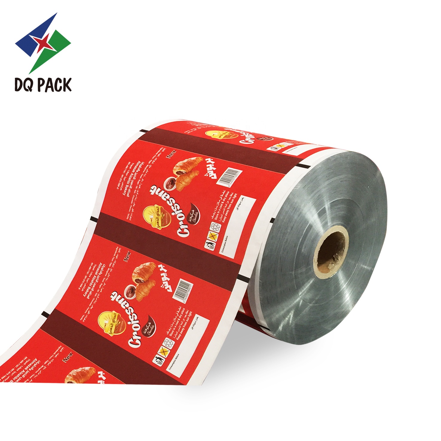 DQ PACK Customized Laminated  Plastic Metallic Packaging Film Roll For Snack Food Packaging