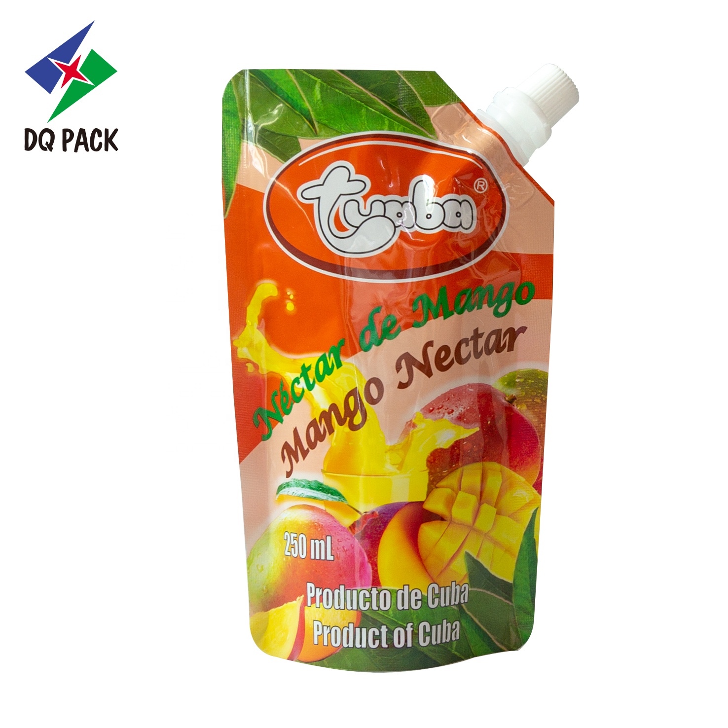 DQ PACK Wholesale Custom Logo shock resistance PET PE Stand Up Spout Pouch Bag Doypack for juice sauce drink liquid packaging