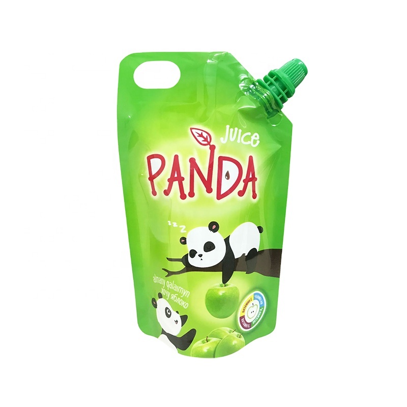 DQ PACK Cheap Price Packaging Pouch With Spout Panda Juice Drinking Packaging Bags
