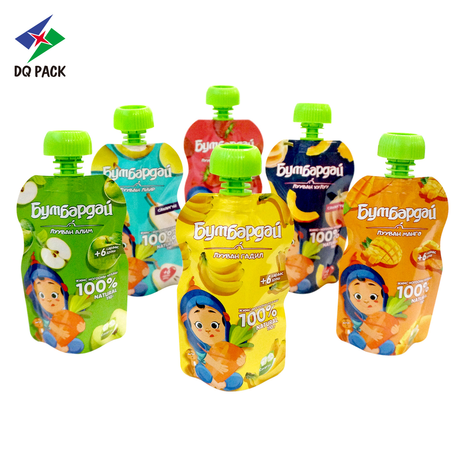 DQ PACK OEM Suppliers Stand Up Spout Pouch Plastic Packaging Bag Drink Package Pouches With Suction Nozzle