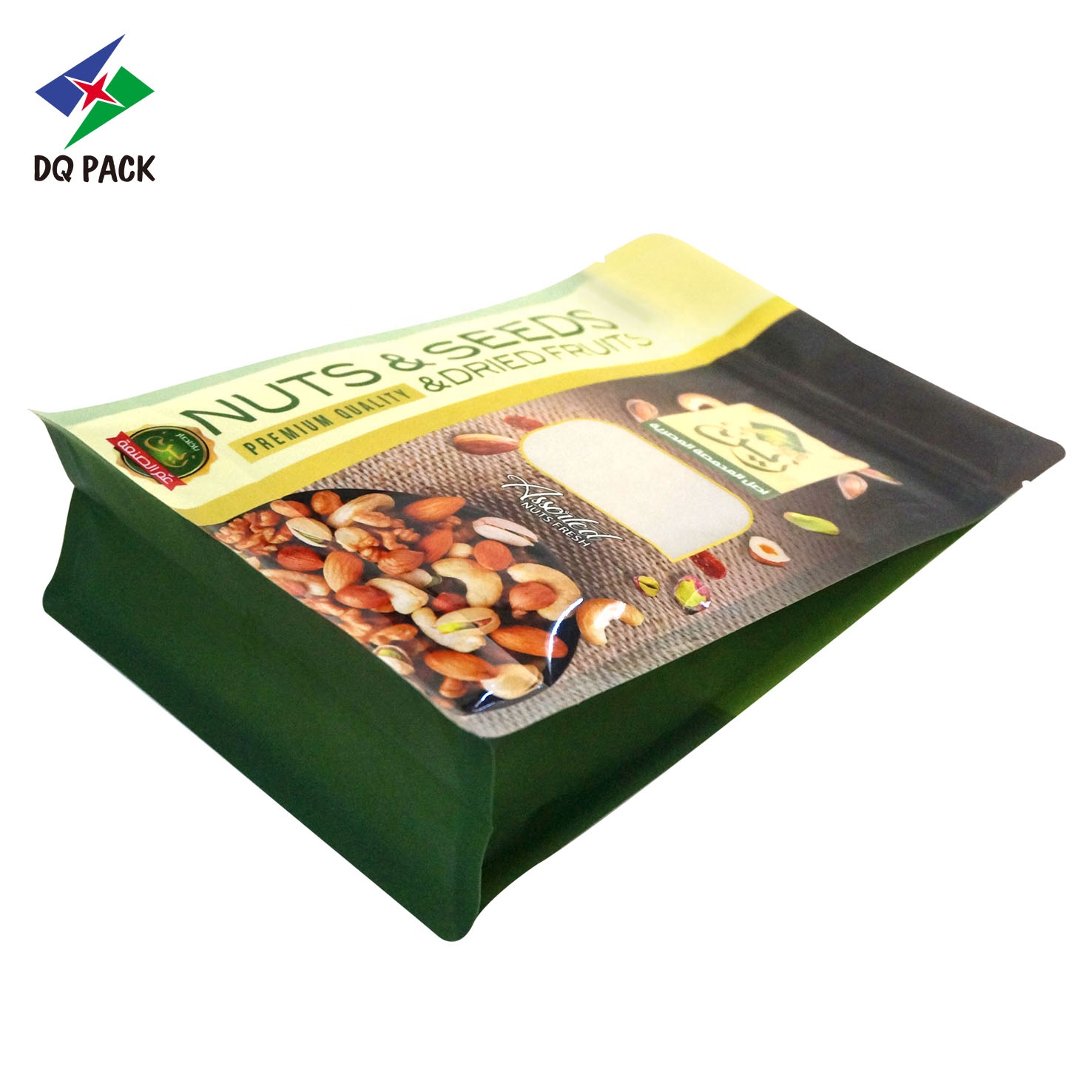 DQ PACK Custom Printed Stand up Pouch Packaging Bag with Zipper For Nut Snack