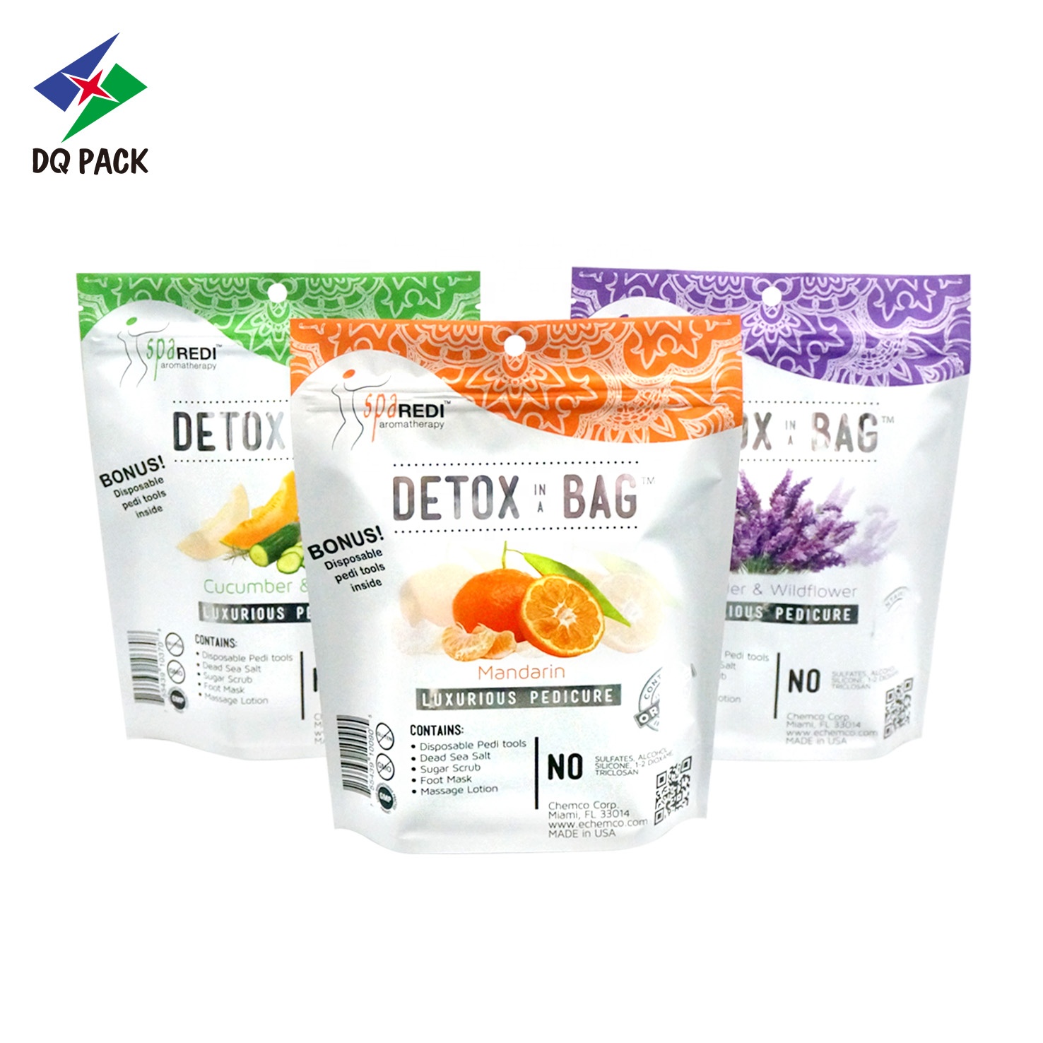 DQ PACK China Customized Wholesale Stand Up Zipper Bag Transparent Ziplock Bag For Food Snack