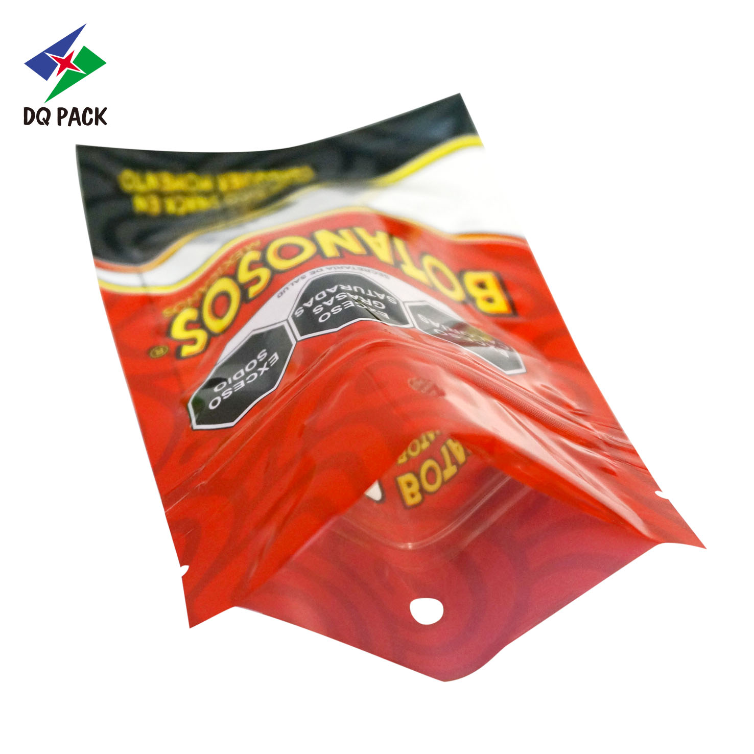 DQPACK Aluminium Foil 3 side sealed bags candy food plastic packaging bag Printed Zipper Flat Pouch