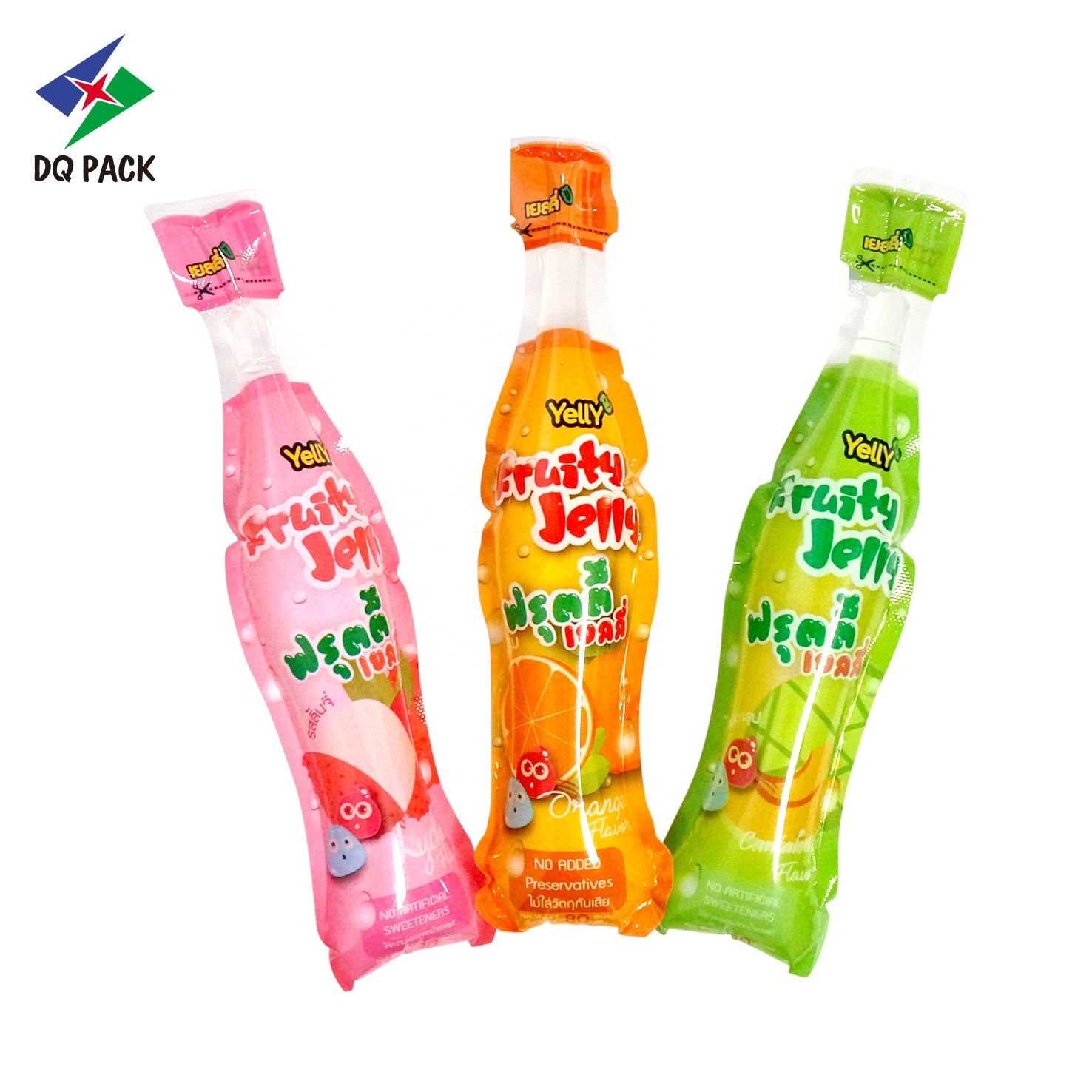 DQ PACK Custom Design  Juice Jelly  packaging bottle shape  Injection pouch plastic mylar bag