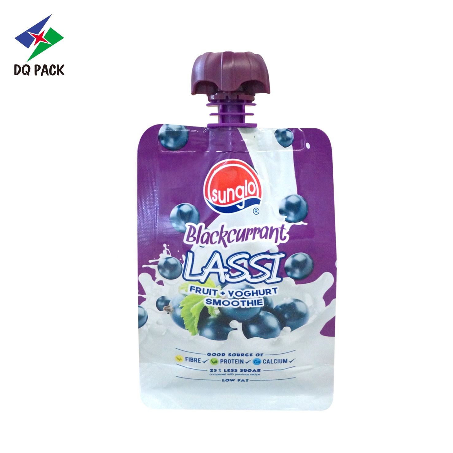 Blackcurrant yoghurt stand up pouch with spout customized printing packaging from China