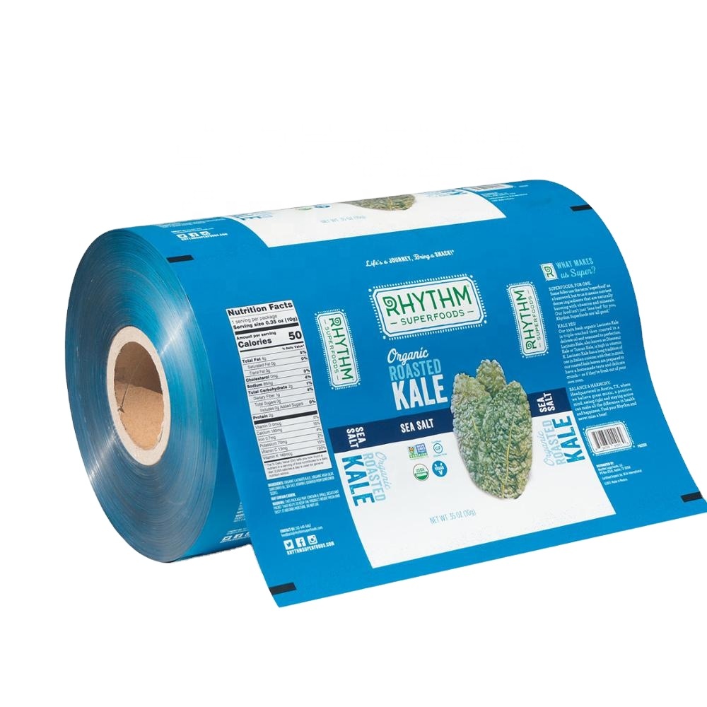 Food grade plastic packaging film roll with custom printed for snack packaging