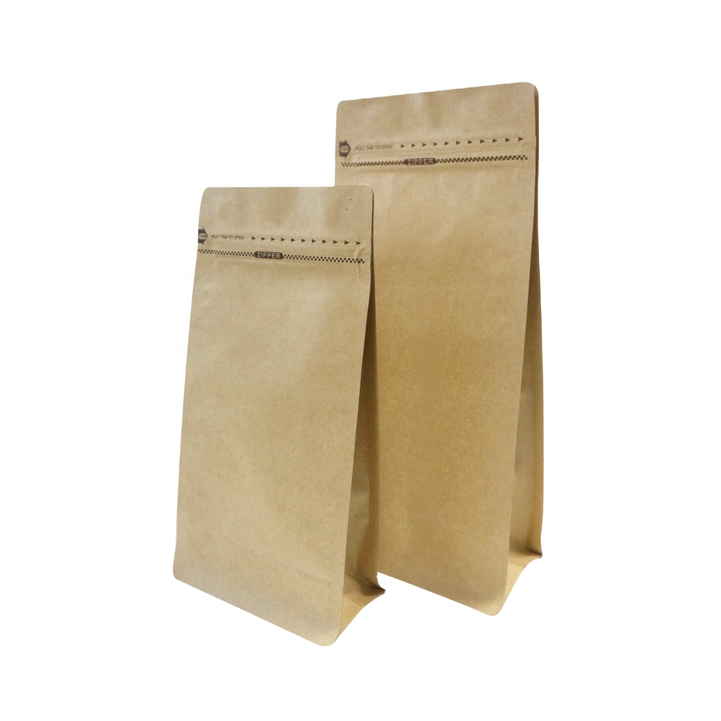 DQ PACK stand up flat bottom zip lock bag food pouches kraft paper bag with window