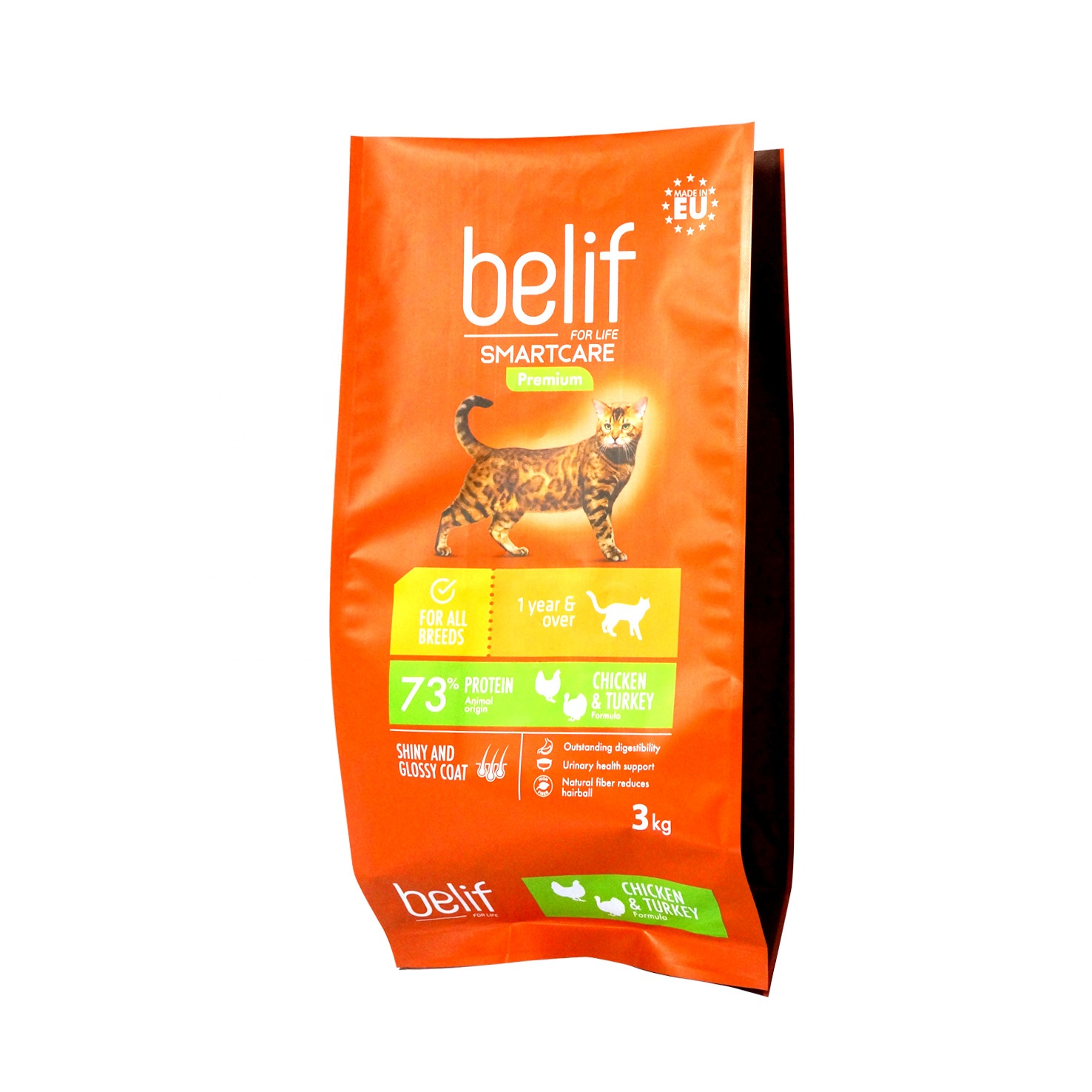 Dog food printed packaging pet food bag qual-sealed flat bottom bag plastic packaging bag