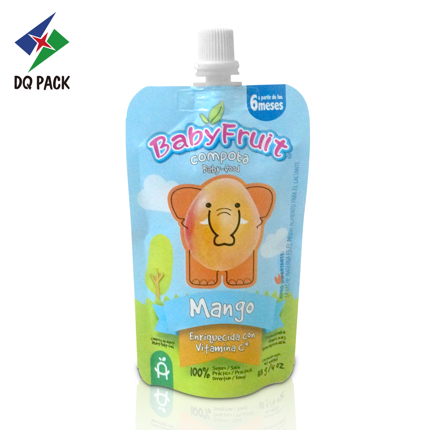 DQ PACK Juice Packaging Bag Gualapack Spout Pouch Stand Up Bag With Spout For Jelly Milk